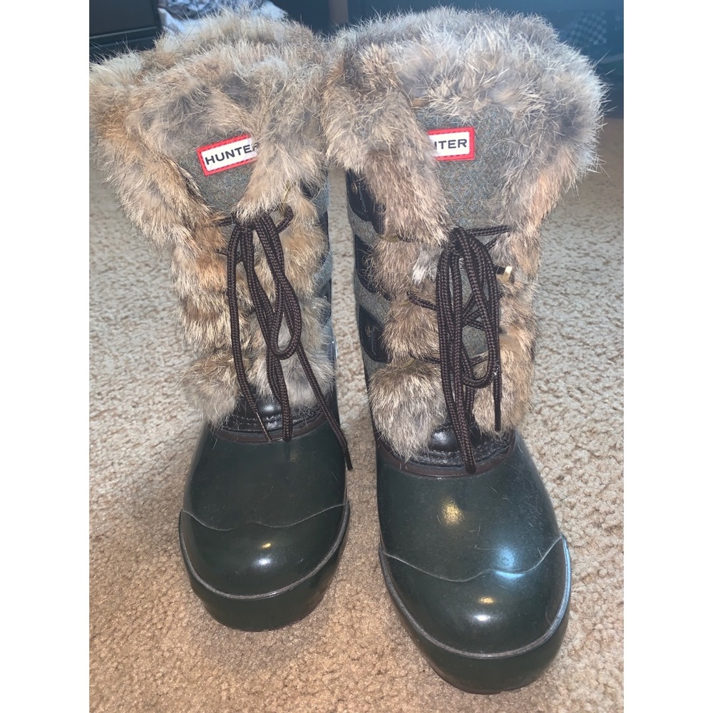 Hunter boots with fur